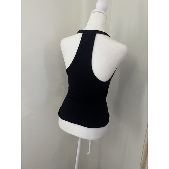 Joah Brown V Neck Raceback Tank Black Flexrib sz M/L Fitted Stretchy Supportive - Picture 4 of 7